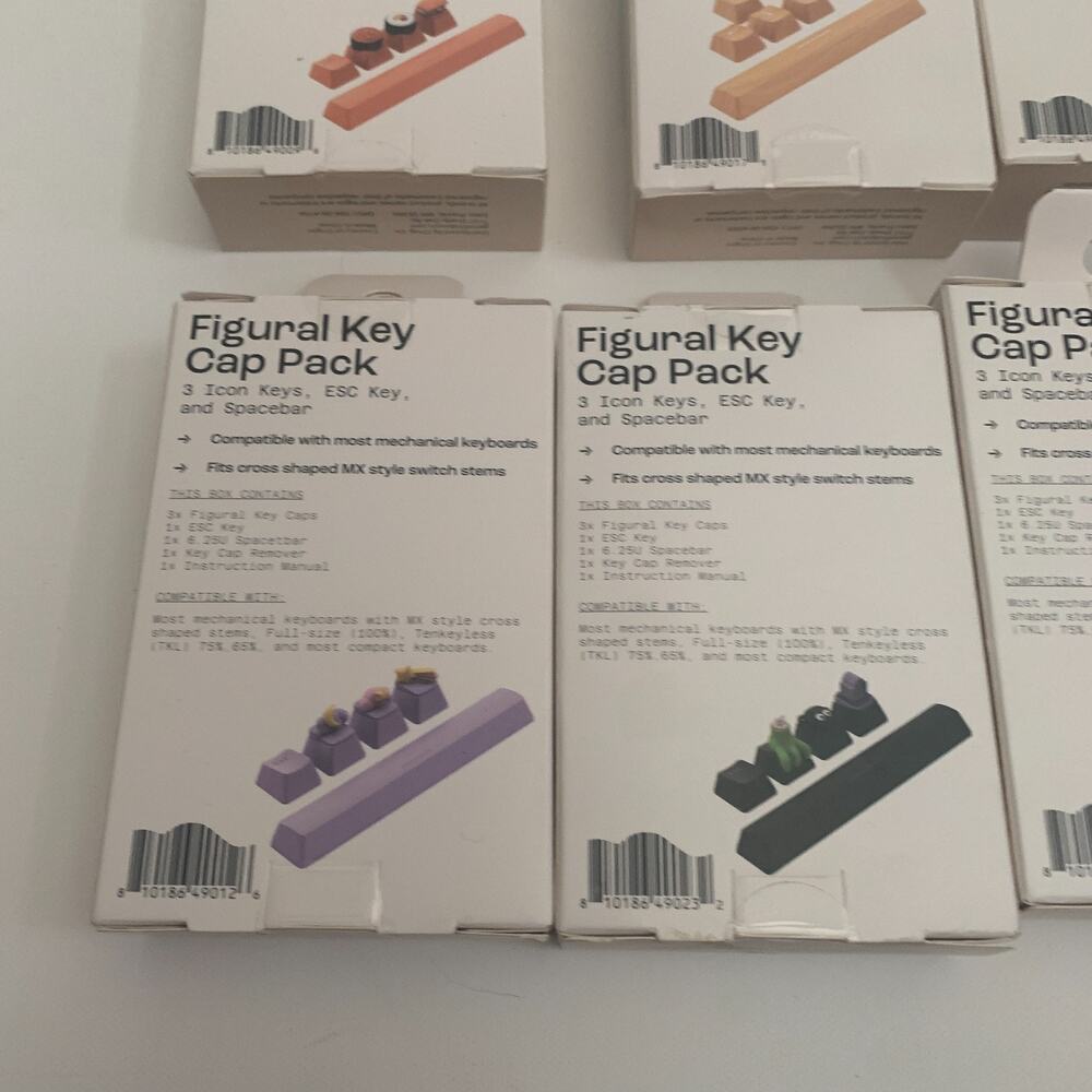 North Lot Of 6 Mechanical Keyboard Assoreted Caps Sets Figural key + wood Accent - Picture 10 of 12